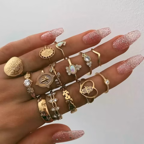 Conjunto de 15 Anéis Anéis - nacloset Conjunto de 15 Anéis Anéis - nacloset