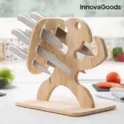 Conjunto de Facas com Suporte de Madeira Spartan   7 Peças Acessórios de Cozinha - nacloset 2