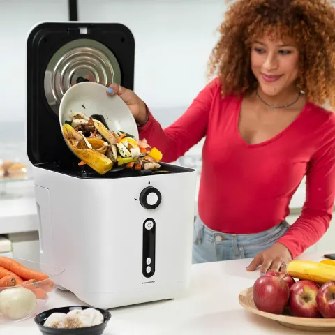 O que posso colocar na máquina de compostagem