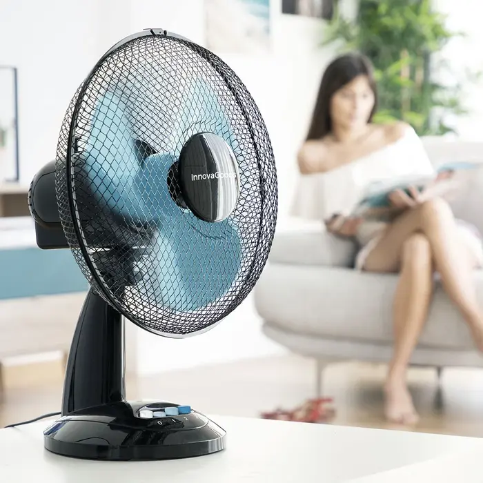 Ventilador de Mesa InnovaGoods Ø 30 cm 35W Preto Azul Ar condicionado e ventiladores - nacloset 2