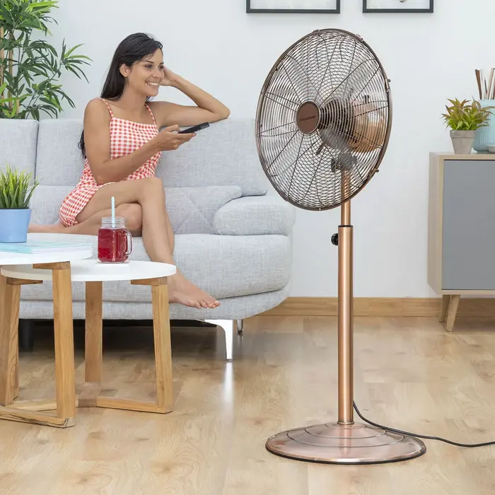 Ventilador de Pé Copper Retro InnovaGoods Ø 40 cm 55W Ar condicionado e ventiladores - nacloset 2