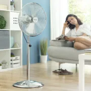 Ventilador de Pé Chrome Retro InnovaGoods Ø 40 cm 55W Ar condicionado e ventiladores - nacloset