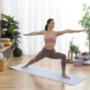 Tapete de Yoga Antiderrapante com Linhas de Posição e Guia de Exercícios Asamat Aparelhos de Musculação - nacloset