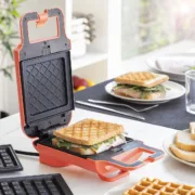 Máquina de Waffles e Sanduíches 2 em 1 com Receitas Wafflicher Acessórios de Cozinha - nacloset 2