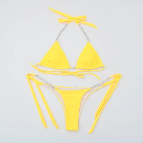 Conjunto de biquíni Cristal diamante maiô push up Biquínis e fatos de banho - nacloset 5