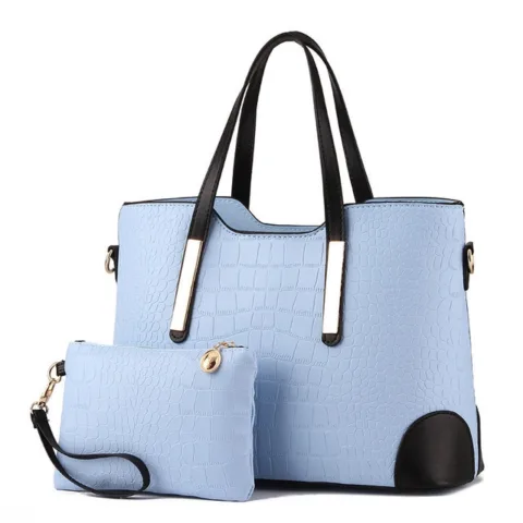 Bolsa Feminina Estilo Crocodilo com Carteira Acessórios de Moda - nacloset 14