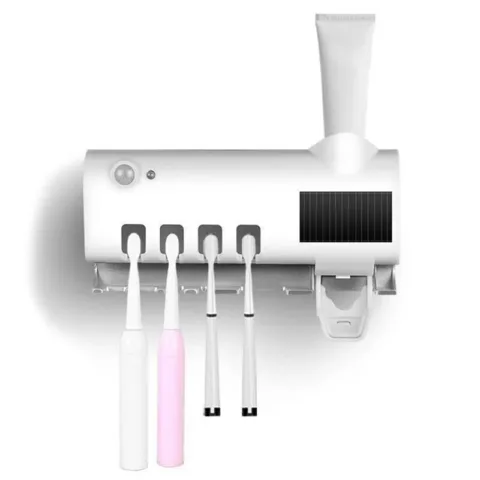 Suporte de escovas de dentes de parede Smart com UV e bateria solar Desinfecção por UV - nacloset 8