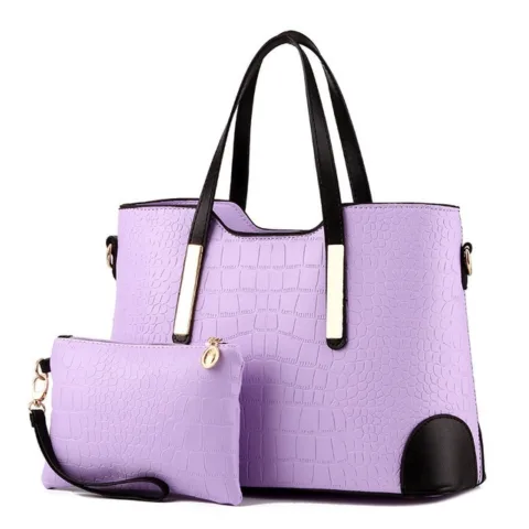 Bolsa Feminina Estilo Crocodilo com Carteira Acessórios de Moda - nacloset 12
