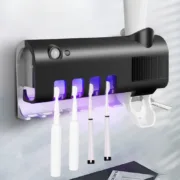 Suporte de escovas de dentes de parede Smart com UV e bateria solar Desinfecção por UV - nacloset