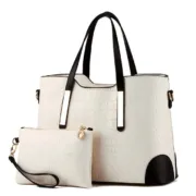 Bolsa Feminina Estilo Crocodilo com Carteira