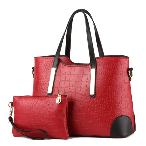 Bolsa Feminina Estilo Crocodilo com Carteira Acessórios de Moda - nacloset 3