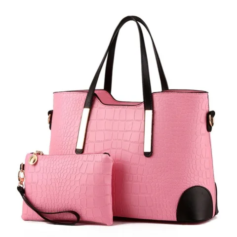 Bolsa Feminina Estilo Crocodilo com Carteira Acessórios de Moda - nacloset 11