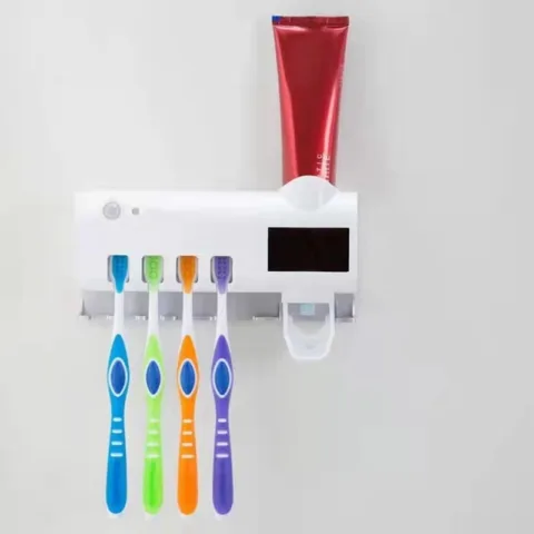 Suporte de escovas de dentes de parede Smart com UV e bateria solar Desinfecção por UV - nacloset 4
