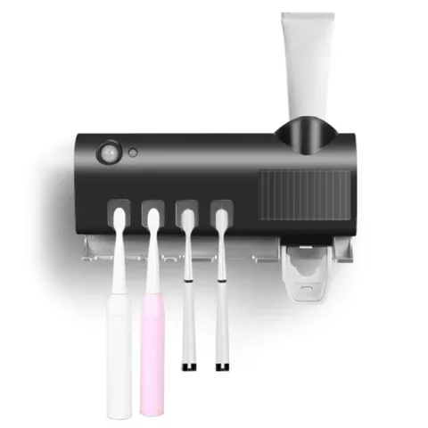 Suporte de escovas de dentes de parede Smart com UV e bateria solar Desinfecção por UV - nacloset 7