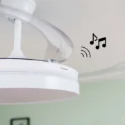 Ventilador de Teto com LED, Altifalante e 4 Pás Retráteis Notefan InnovaGoods Branco 36 W Ø49,5-104 cm Ar condicionado e ventiladores - nacloset 2