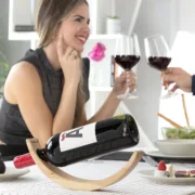 Suporte Flutuante em Madeira para Garrafas de Vinho Woolance Acessórios de Cozinha - nacloset 2