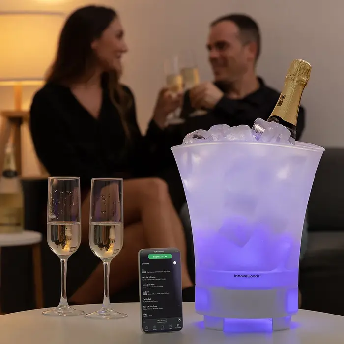 Balde de Gelo LED com Altifalante Recarregável Sonice Acessórios de Cozinha - nacloset 2