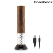 Saca-Rolhas Automático Recarregável com Efeito Madeira Corkout InnovaGoods Acessórios de Cozinha - nacloset 2