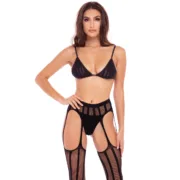 Conjunto de Lingerie René Rofé Preto (M/L) Cuequinhas e tangas - nacloset