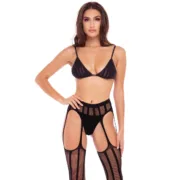 Conjunto de Lingerie René Rofé Preto (M/L) Cuequinhas e tangas - nacloset 2