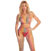 Bodystocking Pink Lipstick Multicolor (Tamanho único) Lingerie e Roupa Interior - nacloset 2