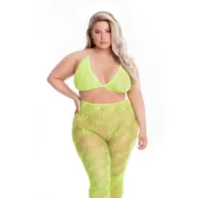 Conjunto de Lingerie Pink Lipstick Verde (XL) Cuequinhas e tangas - nacloset