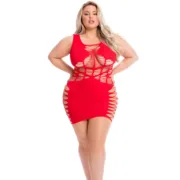 Vestido Pink Lipstick Vermelho (Queen size) Babydolls e bodies - nacloset