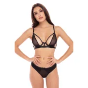 Conjunto de Lingerie René Rofé Preto (S/M) Cuequinhas e tangas - nacloset