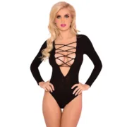 Body Pink Lipstick Preto S/M Babydolls e bodies - nacloset