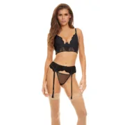 Conjunto de Lingerie Bombshell Boudoir Preto (S) Cuequinhas e tangas - nacloset
