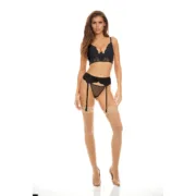 Conjunto de Lingerie Bombshell Boudoir Preto (S) Cuequinhas e tangas - nacloset 2