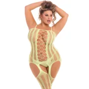 Bodystocking Pink Lipstick Amarelo (L) Lingerie e Roupa Interior - nacloset