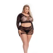 Conjunto de Lingerie Pink Lipstick Preto (L) Cuequinhas e tangas - nacloset
