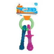 Teether de cão Nylabone Corrente para Chave Carne Queijo Cachorros Bacon Nylon Termoplástico Tamanho XS Animais de Estimação - nacloset