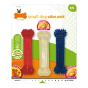 Mordedor para cão Nylabone Value Pack Bacon Tamanho S Frango Termoplástico (3 pcs) Animais de Estimação - nacloset