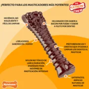 Osso Nylabone Castanho Bacon XL Animais de Estimação - nacloset 2