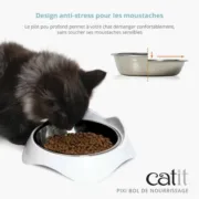 Comedouro para Gato Catit Branco Aço inoxidável Animais de Estimação - nacloset 2