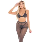 Conjunto de Lingerie Pink Lipstick Preto (Tamanho único) Cuequinhas e tangas - nacloset 2
