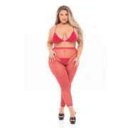 Conjunto de Lingerie Pink Lipstick Vermelho (XL) Cuequinhas e tangas - nacloset