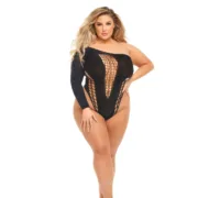 Body Pink Lipstick Preto Queen size Babydolls e bodies - nacloset