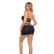 Conjunto de Lingerie Pink Lipstick Preto (Tamanho único) Cuequinhas e tangas - nacloset 2