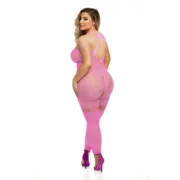 Bodystocking Pink Lipstick Cor de Rosa (Queen size) Lingerie e Roupa Interior - nacloset 2