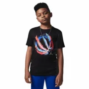 Camisola de Manga Curta Infantil Jordan Jdb Bball Fire Ss Preto Moda | Acessórios - nacloset