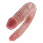 Vibrador U-Shaped Duplo Pequeno Cor da Pele Pipedream 12538 Consoladores - nacloset