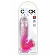 Dildo Pipedream King Cock Clear TPE Cor de Rosa Consoladores - nacloset 2