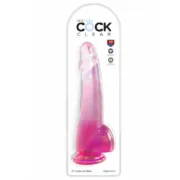 Dildo Realista Pipedream King Cock Clear TPE Cor de Rosa Consoladores - nacloset 2