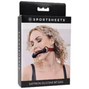 Mordaça de Boca Sportsheets Bit Preto/Vermelho Algemas, mordaças e braçadeiras - nacloset