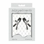 Pinças para Mamilos Sportsheets SS510-85 Preto/Prateado Bondage - nacloset 2