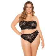 Conjunto de Lingerie Fantasy Lingerie Preto (Queen size) Cuequinhas e tangas - nacloset