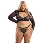 Conjunto de Lingerie Fantasy Lingerie Preto (Queen size) (Queen) Cuequinhas e tangas - nacloset